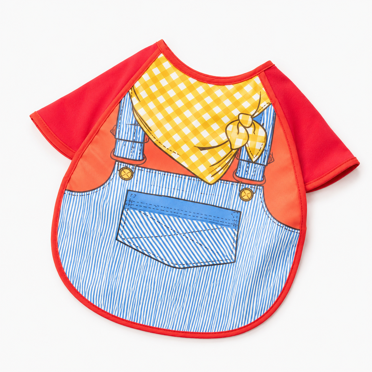 DUNGAREE PRINT BABY APRON BIB WATERPROOF FULL COVER