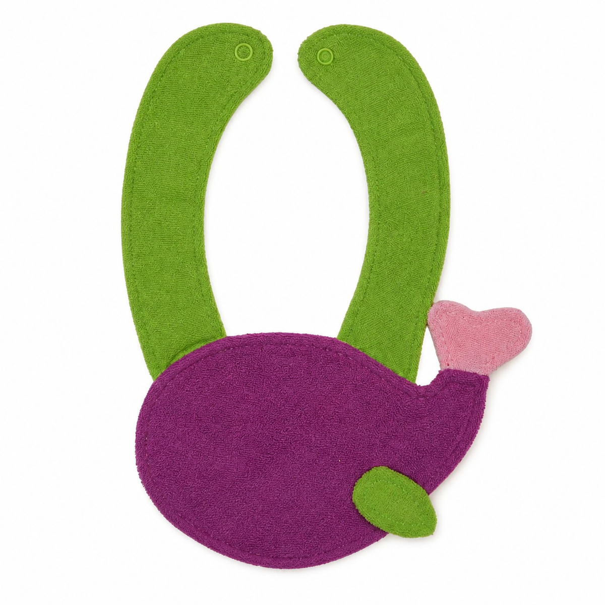 CHINA BABY BIB VELVET DOLPHIN GREEN