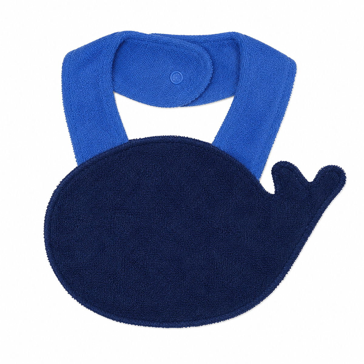 CHINA BABY BIB VELVET SHARK BLUE