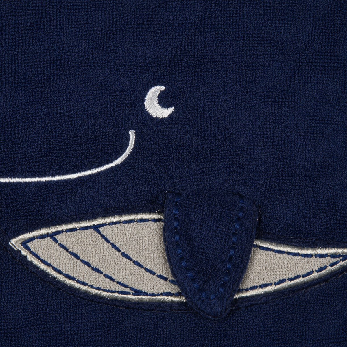 CHINA BABY BIB VELVET SHARK BLUE