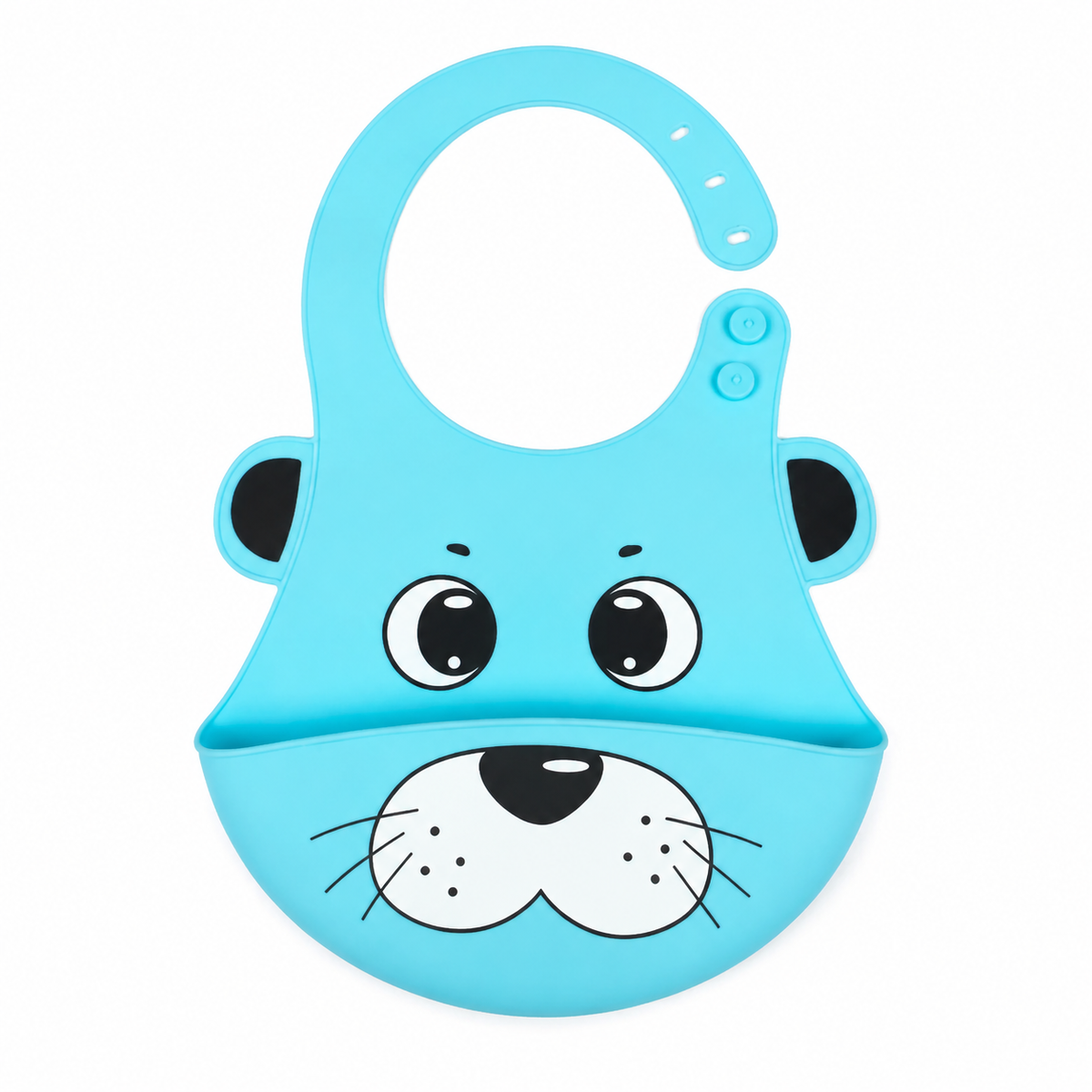CHINA BABY SILICONE BIB BEAR BLUE