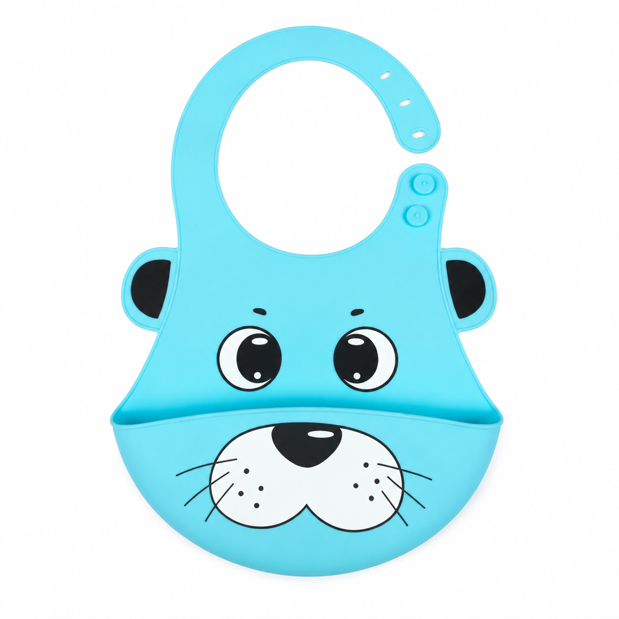 CHINA BABY SILICONE BIB BEAR BLUE