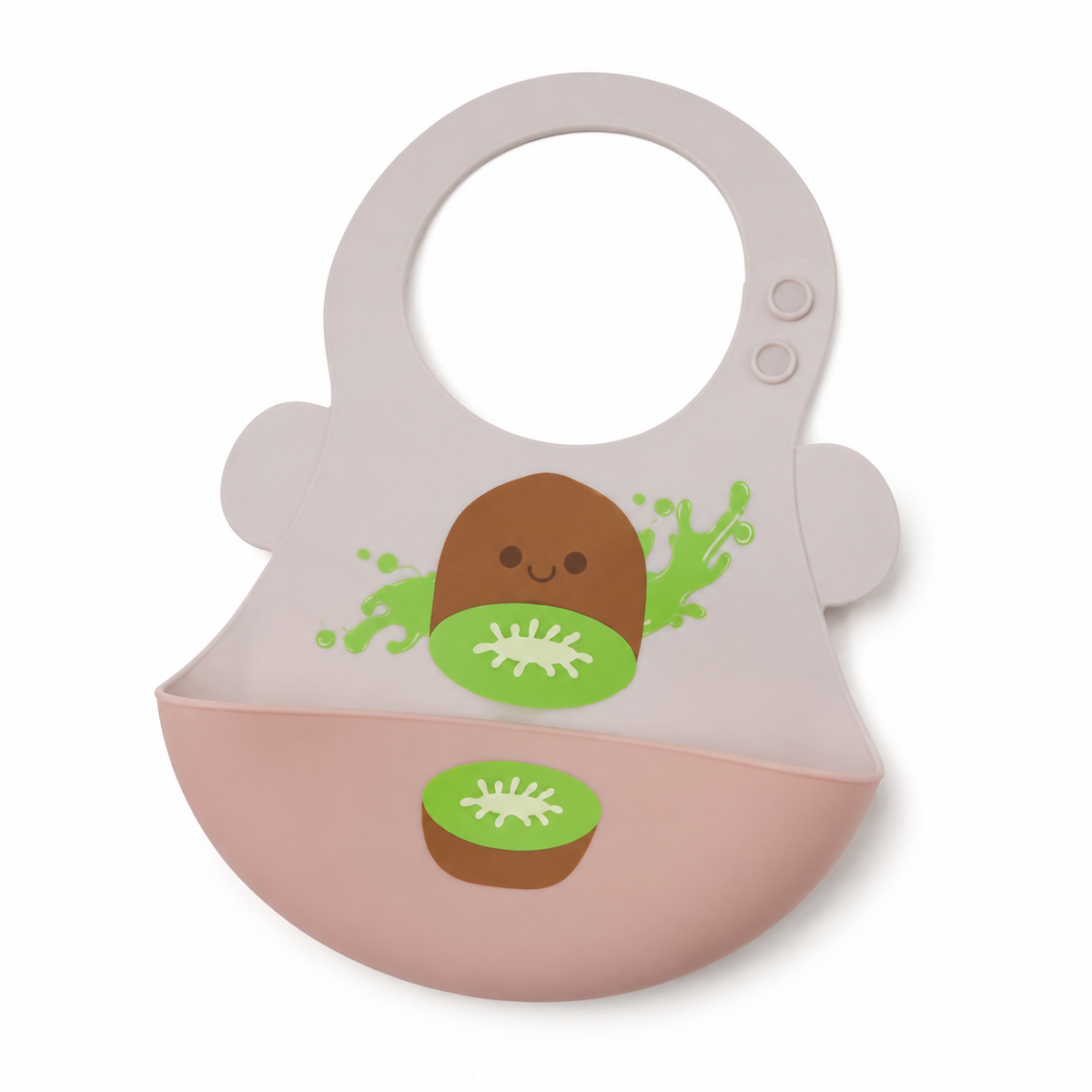 CHINA BABY SILICONE BIB CARTOON KIWI PINK