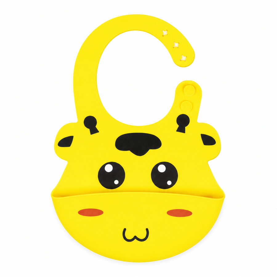CHINA BABY SILICONE BIB COW YELLOW