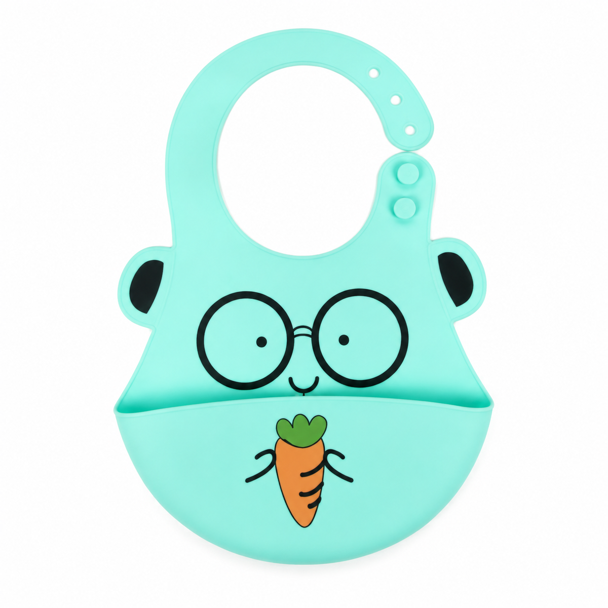 CHINA BABY SILICONE BIB RABBIT GREEN