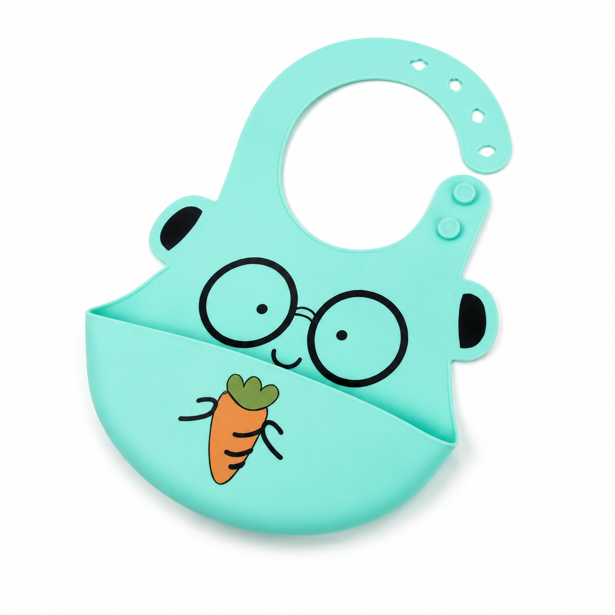 CHINA BABY SILICONE BIB RABBIT GREEN