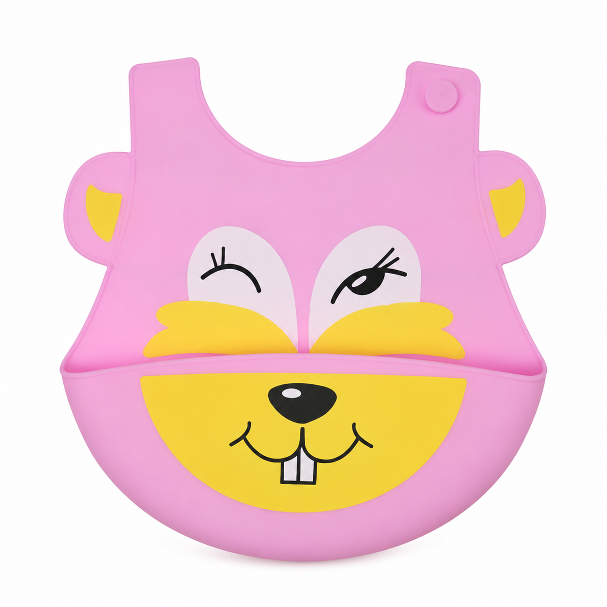 CHINA BABY SILICONE BIB RABBIT PINK
