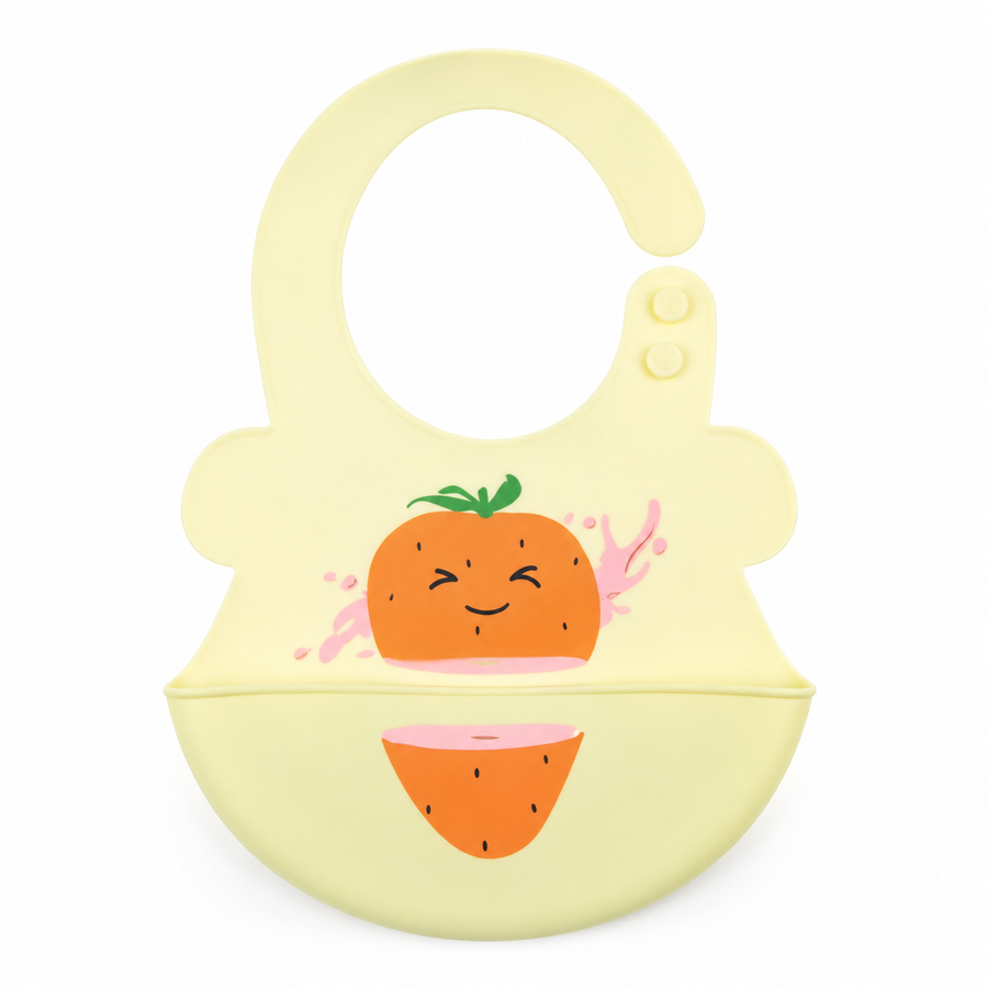 CHINA BABY SILICONE BIB STRAWBERRY YELLOW