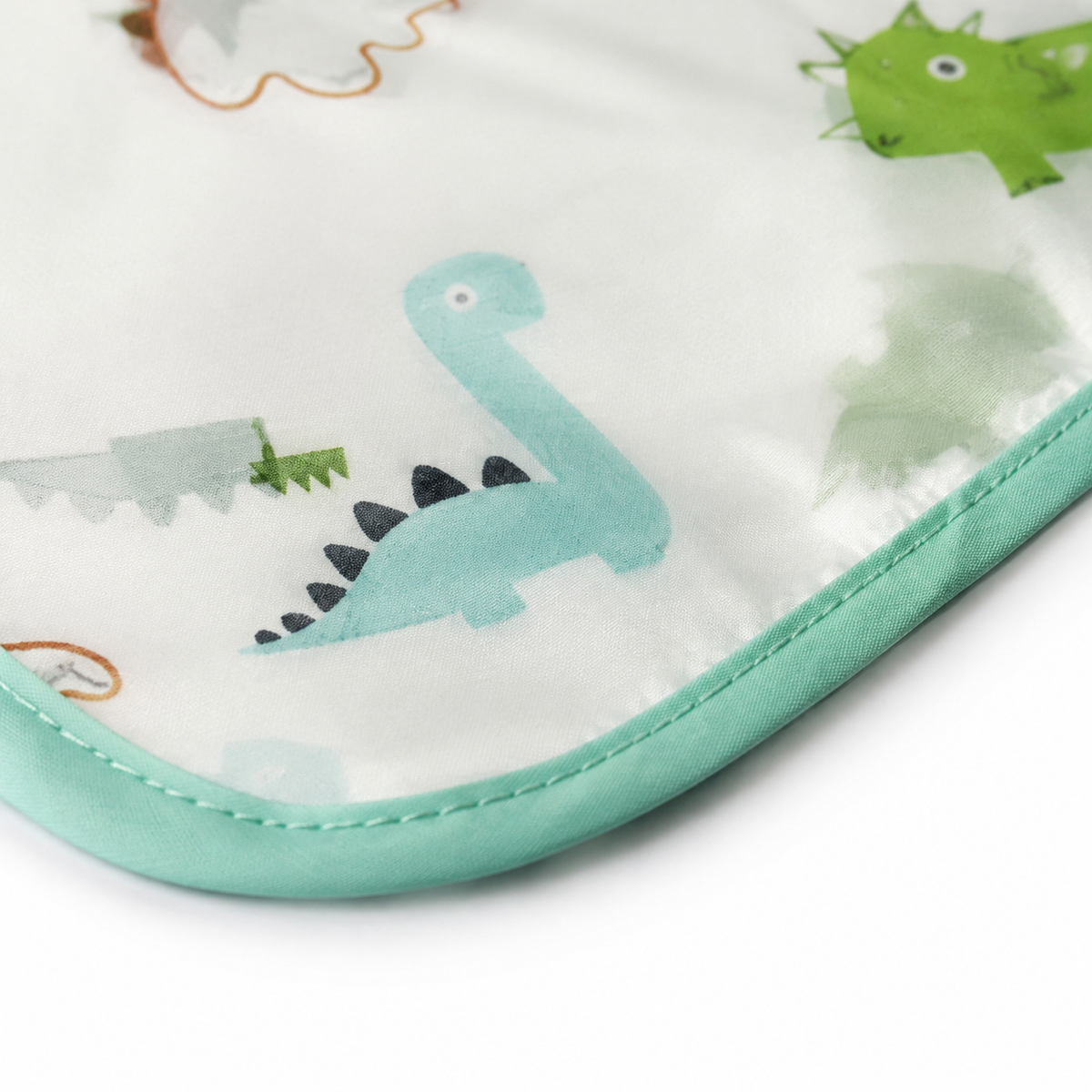 FULL COVERAGE LONG SLEEVE FEEDING BIB FOR BABIES WASHABLE AND WATERPROOF DINO PRINT