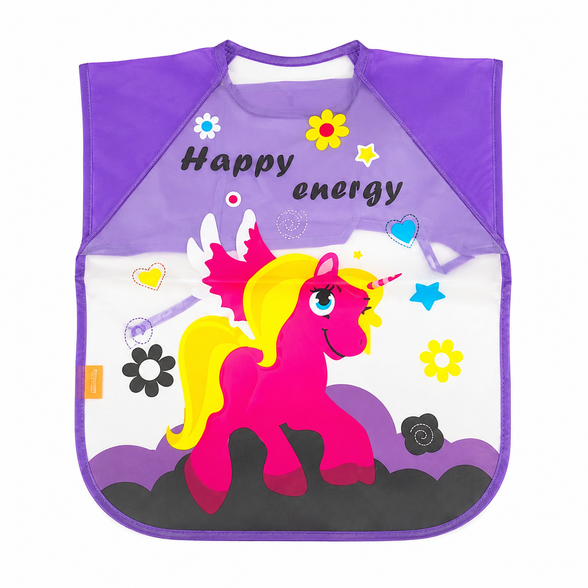 FULL SLEEVES WATERPROOF BABY BIB UNICORN PLASTIC APRON FOR FEEDING & ARTS