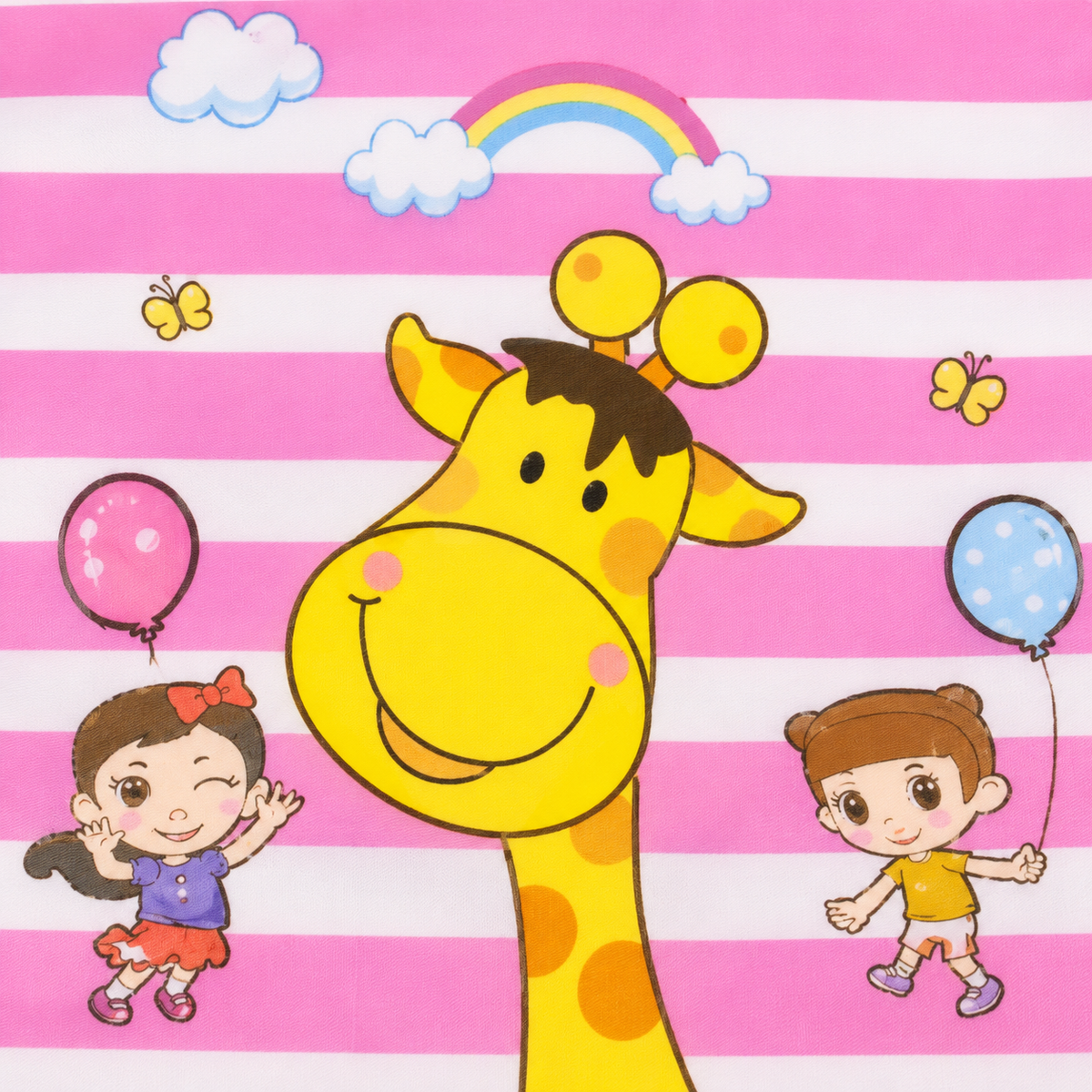 HAPPY GIRAFFE & RAINBOW PRINT BABY APRON BIB WATERPROOF FULL COVER