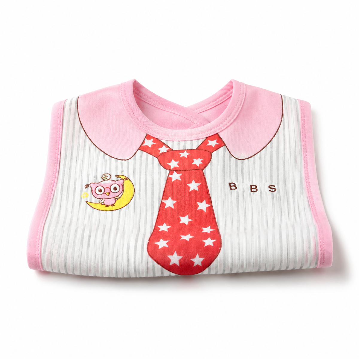 LOLY POP LITTLE BOSS PRINTED PREMIUM BIB WITH RED STAR TIE