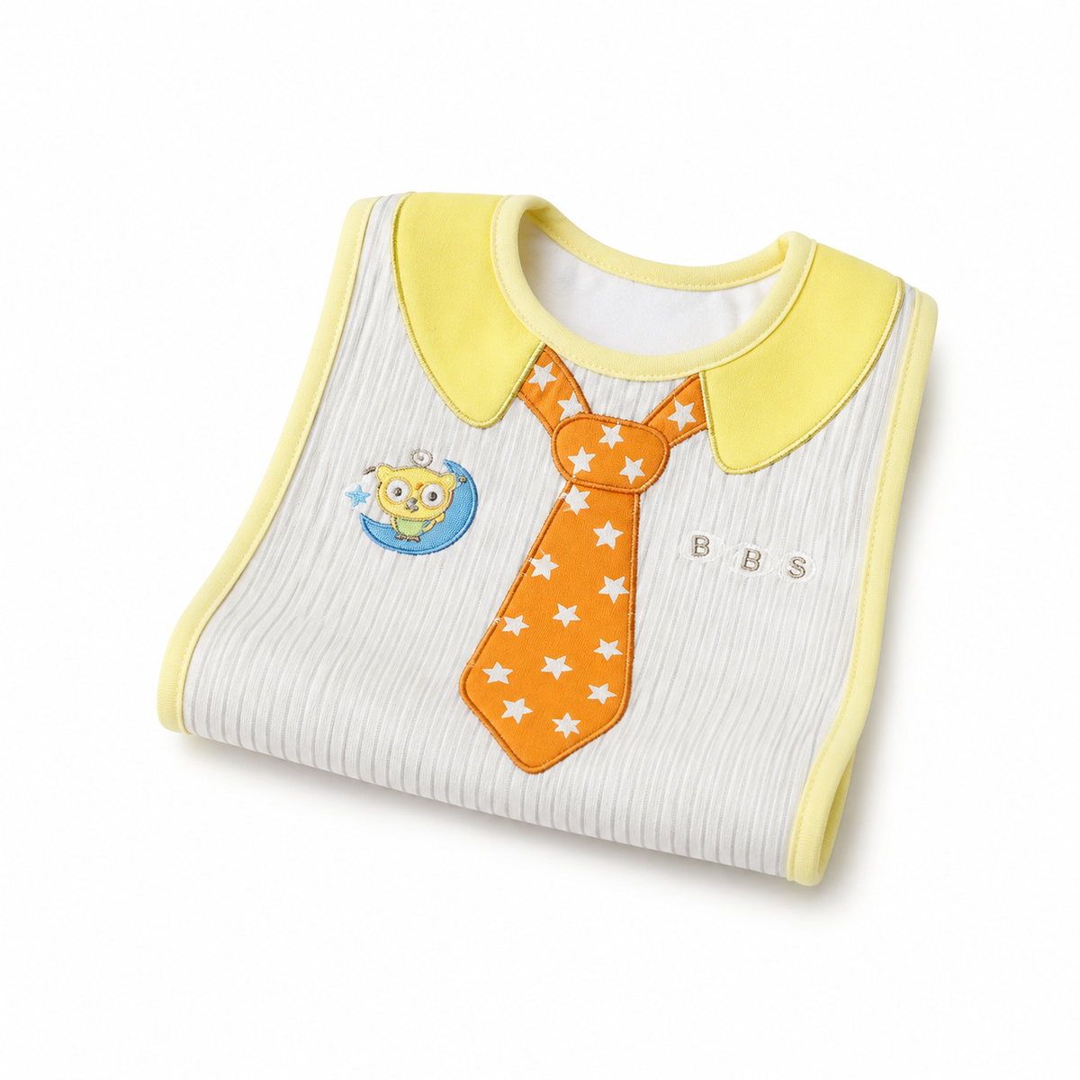 LOLY POP LITTLE BOSS PRINTED PREMIUM BIB WITH YELLOW STAR TIE