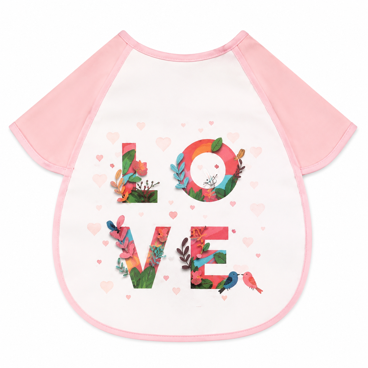 LOVE FLORAL PRINT BABY APRON BIB WATERPROOF FULL COVER