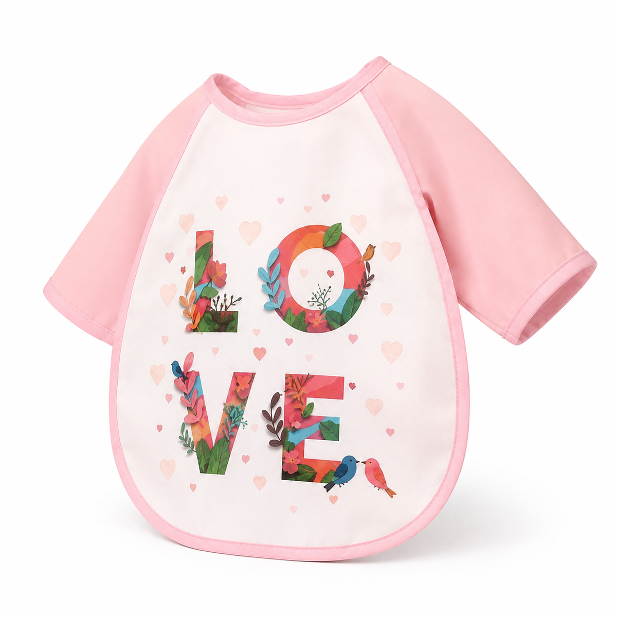 LOVE FLORAL PRINT BABY APRON BIB WATERPROOF FULL COVER