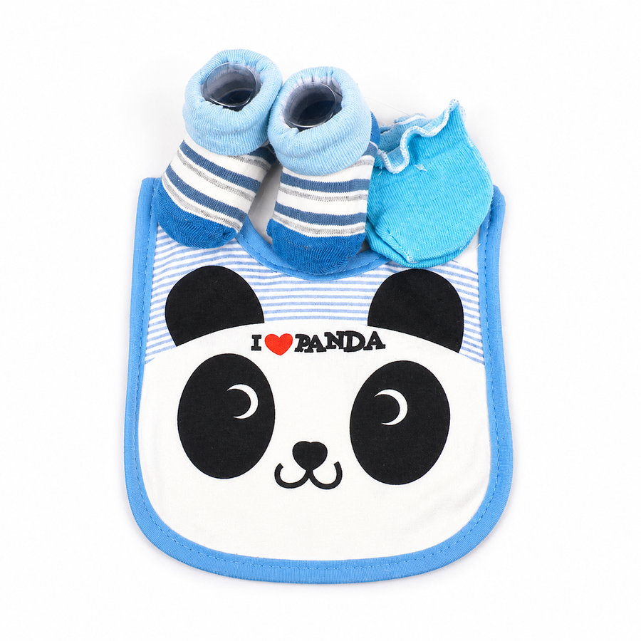 Baby Bib Set 3pcs Set Panda Blue Carters