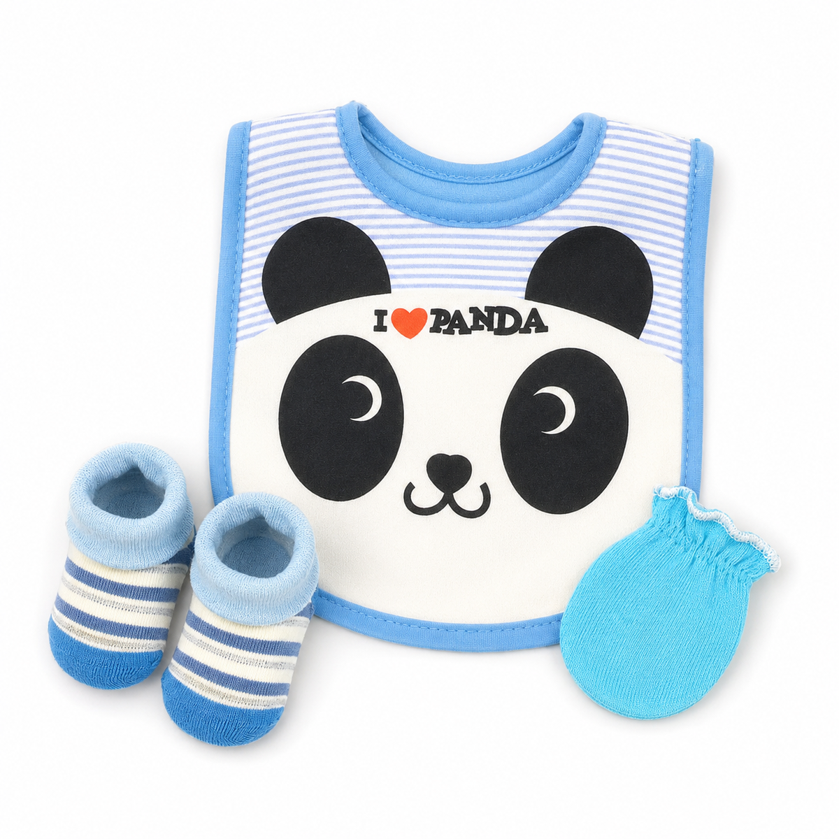 Baby Bib Set 3pcs Set Panda Blue Carters