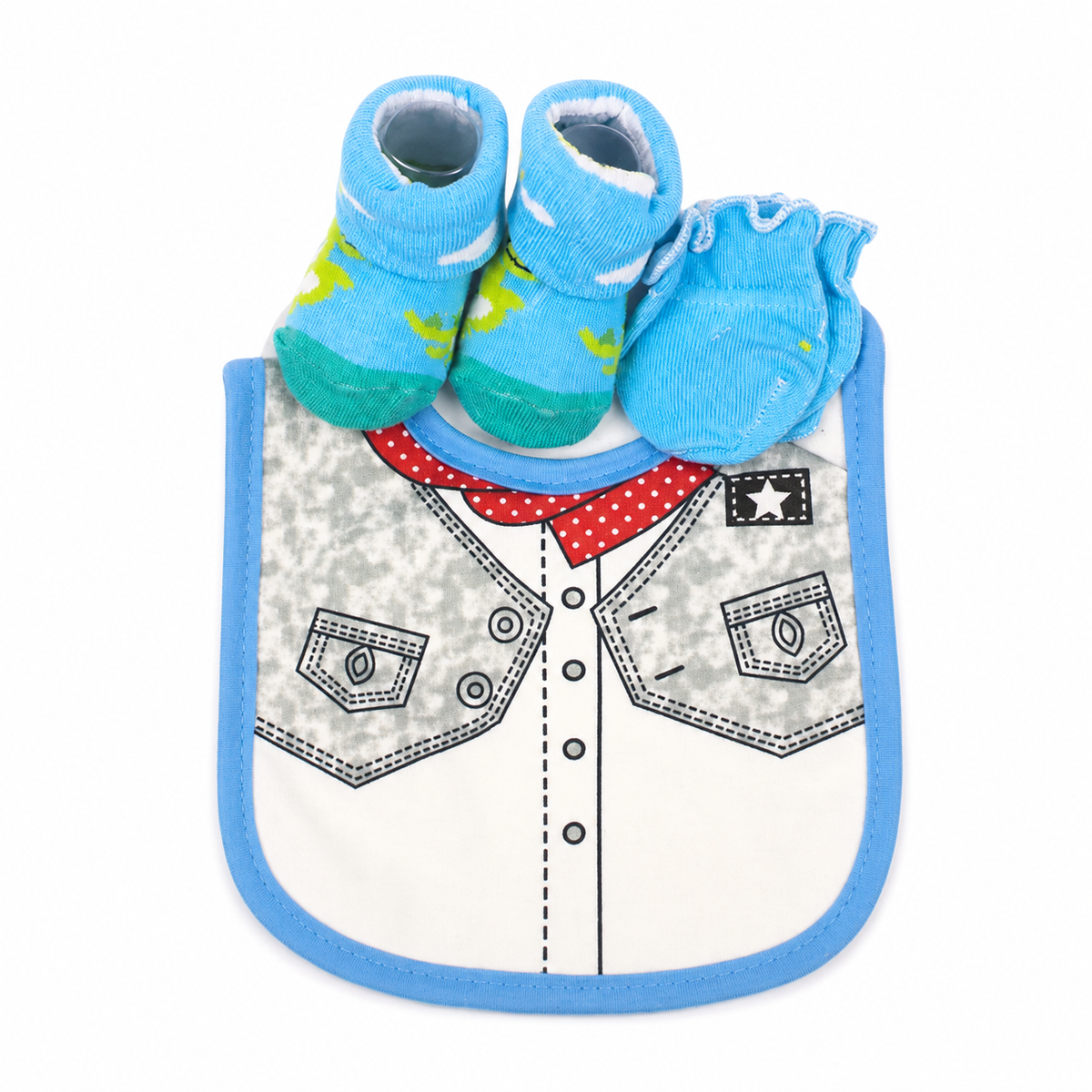 Baby Bib Set 3pcs Set Shirt Blue Carters