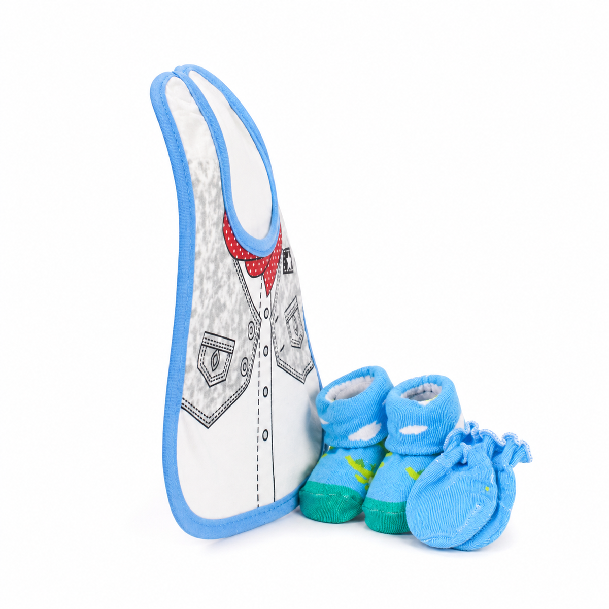 Baby Bib Set 3pcs Set Shirt Blue Carters