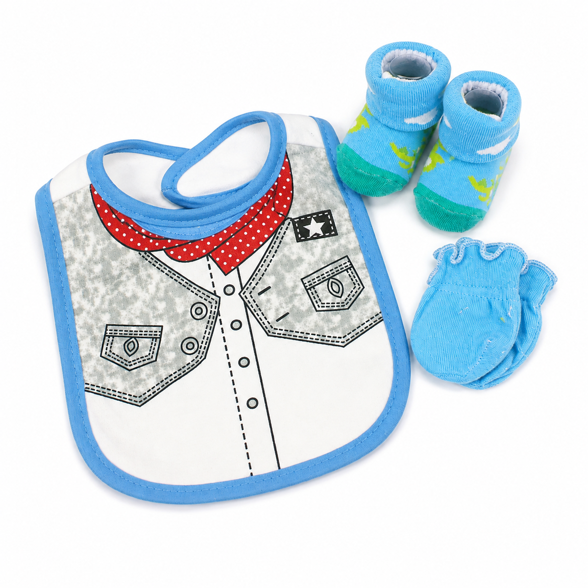 Baby Bib Set 3pcs Set Shirt Blue Carters