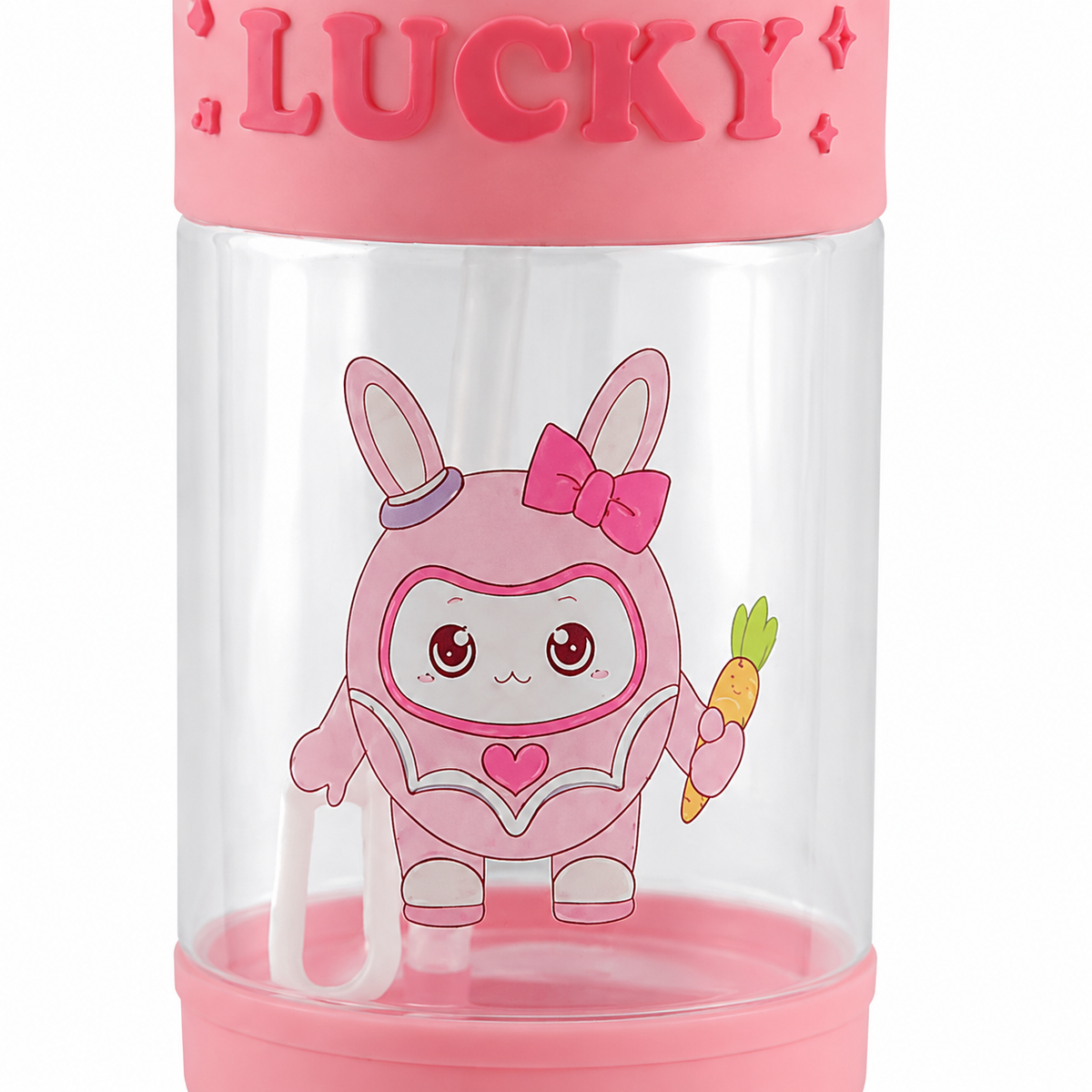Baby Straw Sipper, Pink Labubu Design