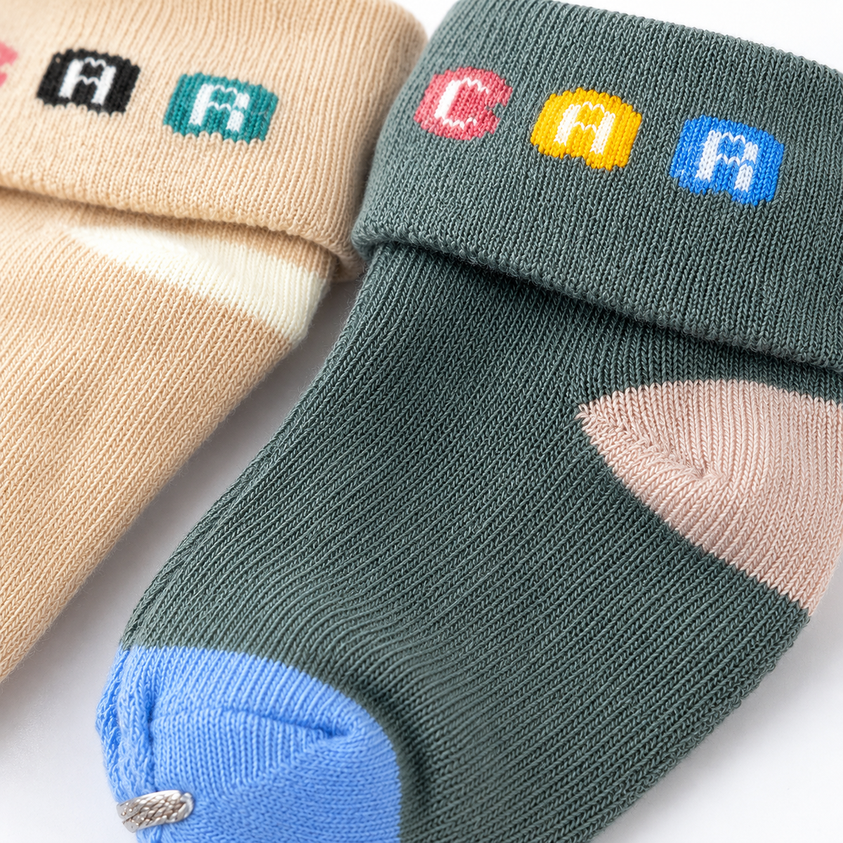 Soft Cotton Baby Socks 2-Pack with Fold-Over Cuffs, 0-12M