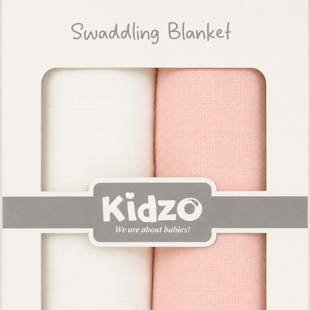 Baby Swaddle Blankets 2-Pack, Peach & White – Kidzo