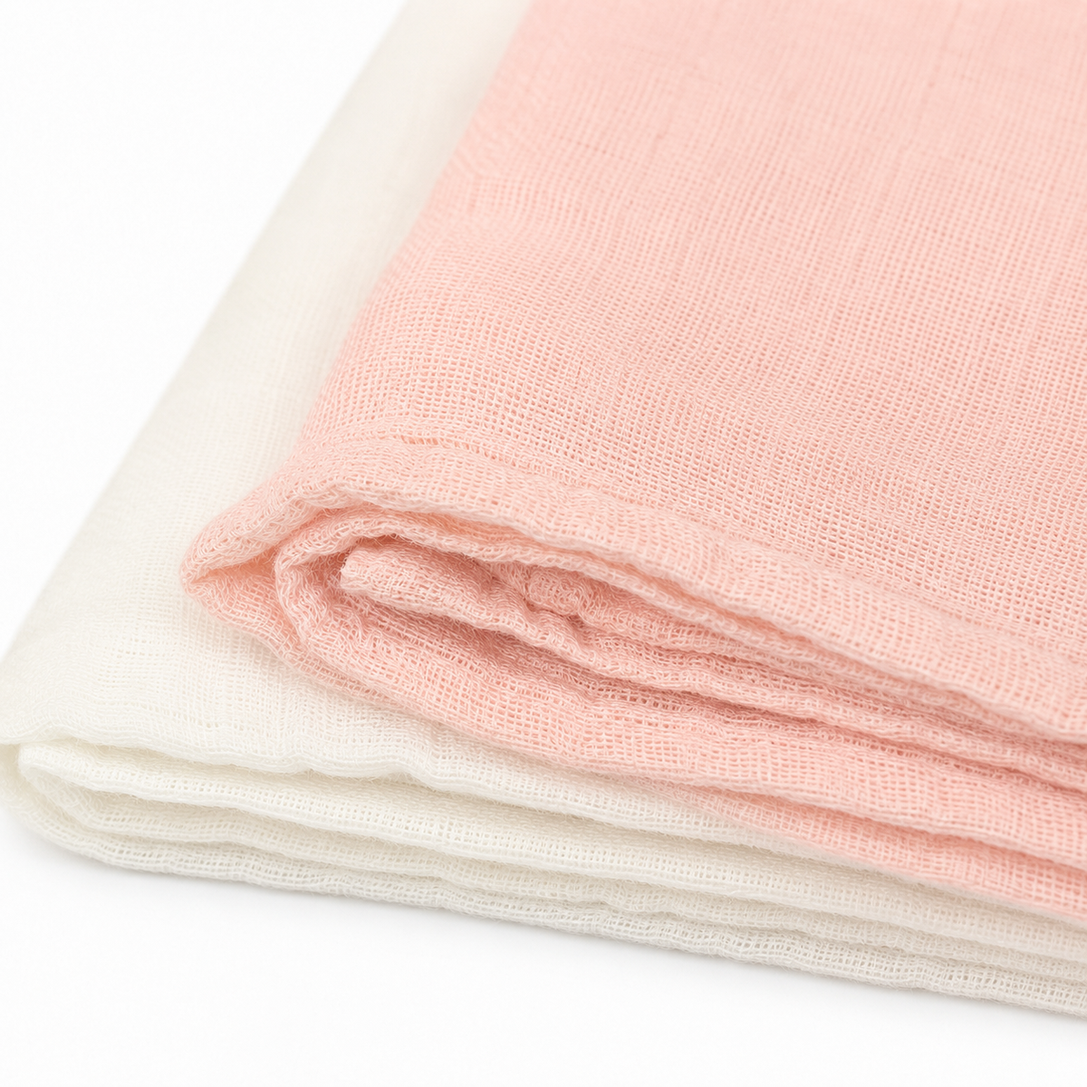 Baby Swaddle Blankets 2-Pack, Peach & White – Kidzo