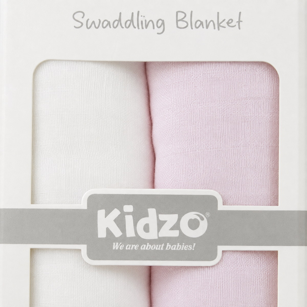 Baby Swaddle Blankets 2-Pack, White & Pink – Kidzo