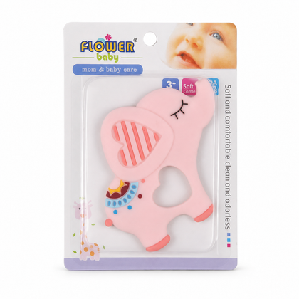 Teether Elephant Baby Pink Flower Baby