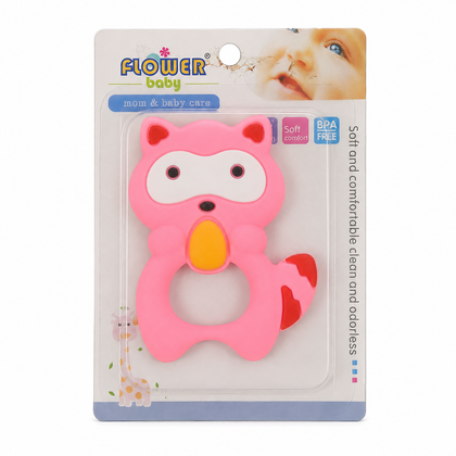 Teether Owl Pink Flower Baby