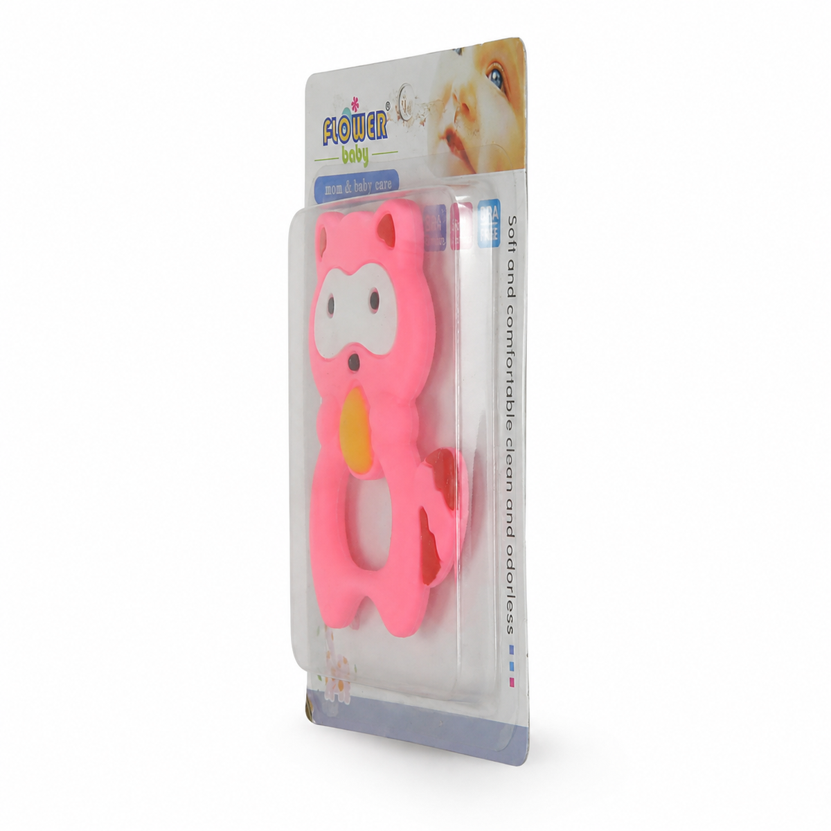 Teether Owl Pink Flower Baby