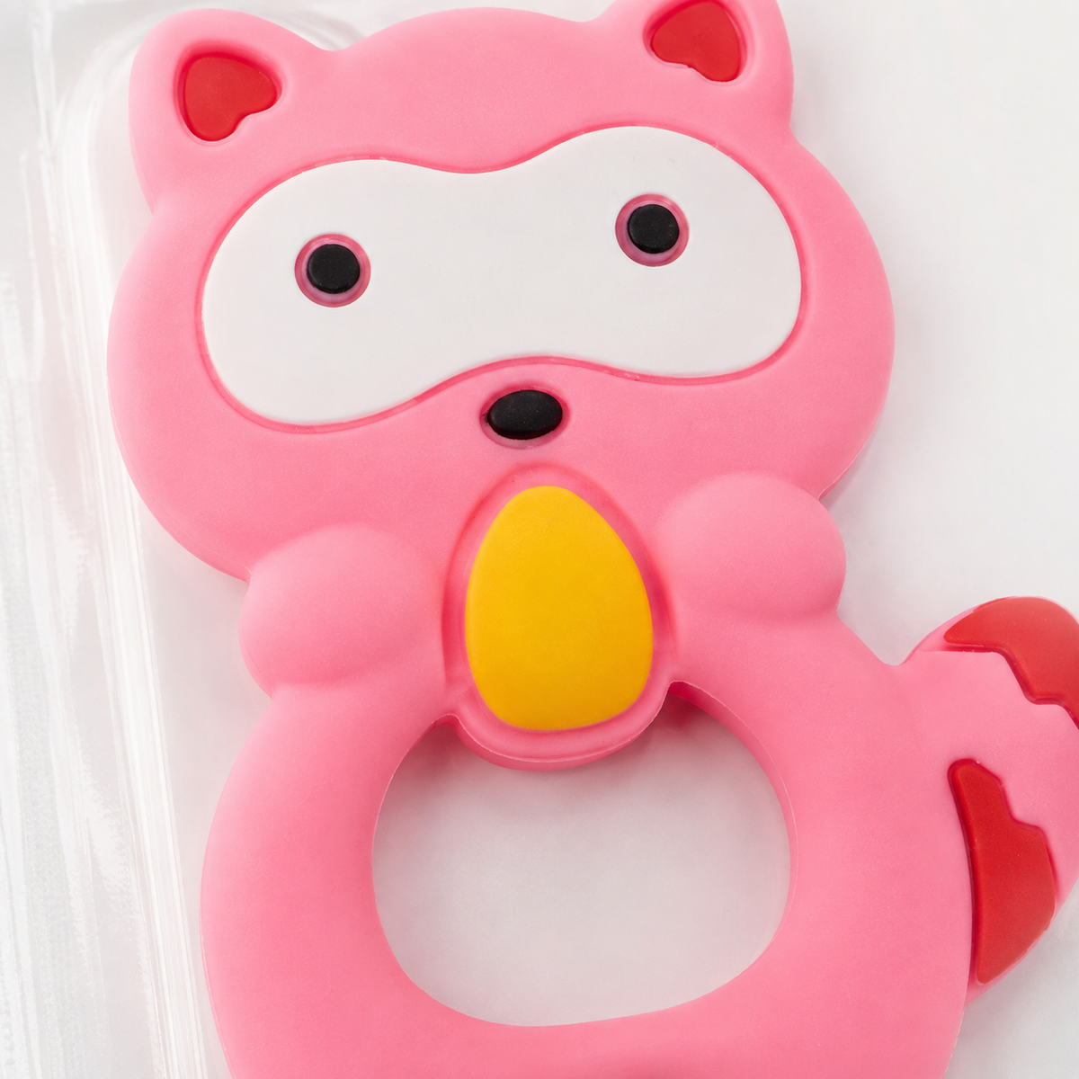 Teether Owl Pink Flower Baby