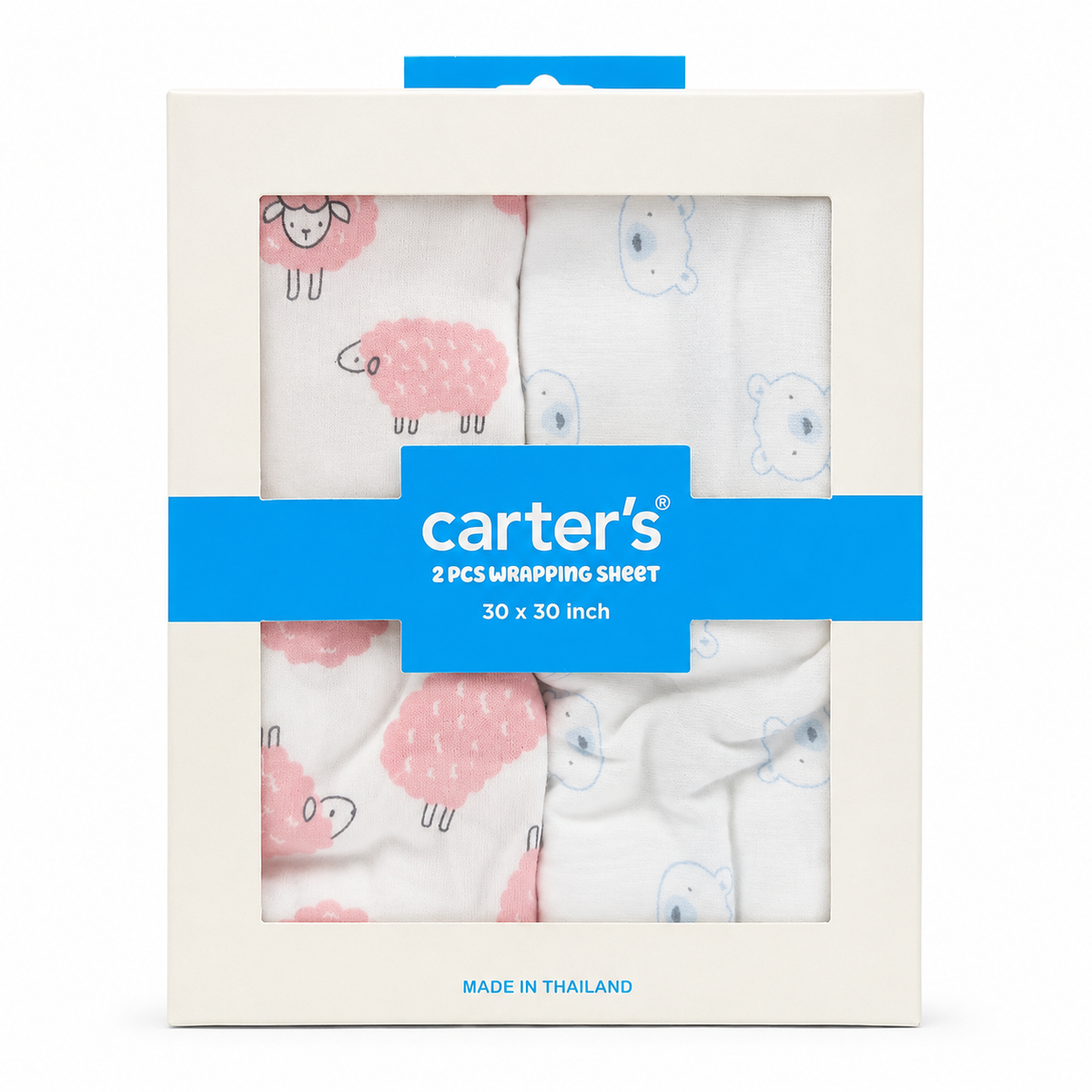 Carter’s Baby Wrapping Sheets 2-Pack, Bear & Sheep