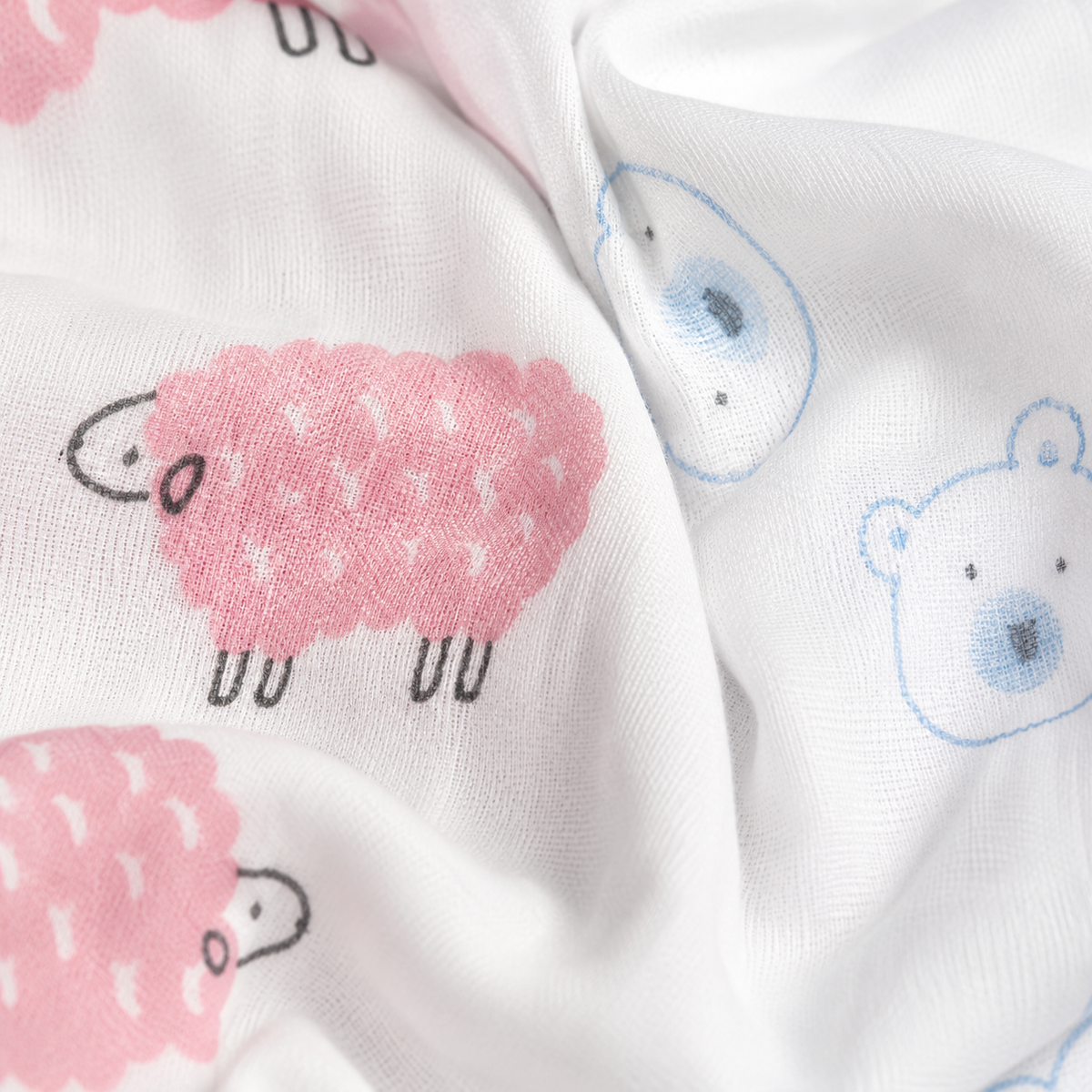 Carter’s Baby Wrapping Sheets 2-Pack, Bear & Sheep