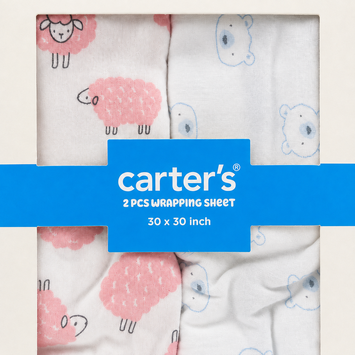 Carter’s Baby Wrapping Sheets 2-Pack, Bear & Sheep