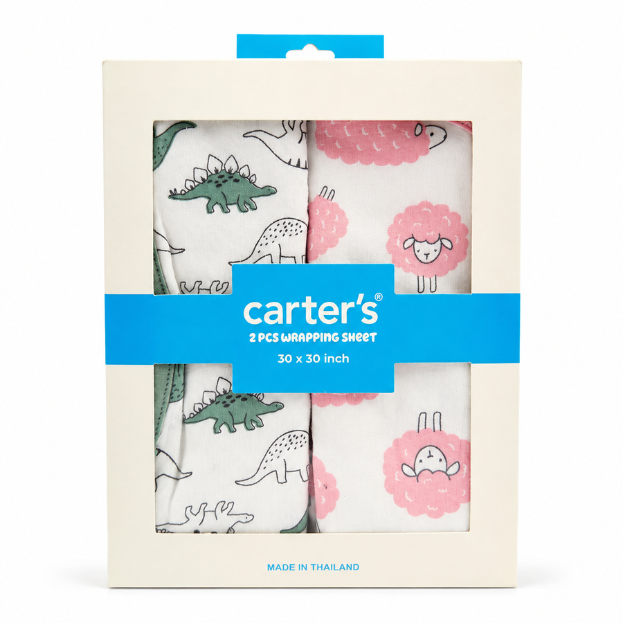 Carter’s Baby Wrapping Sheets 2-Pack, Dino & Sheep