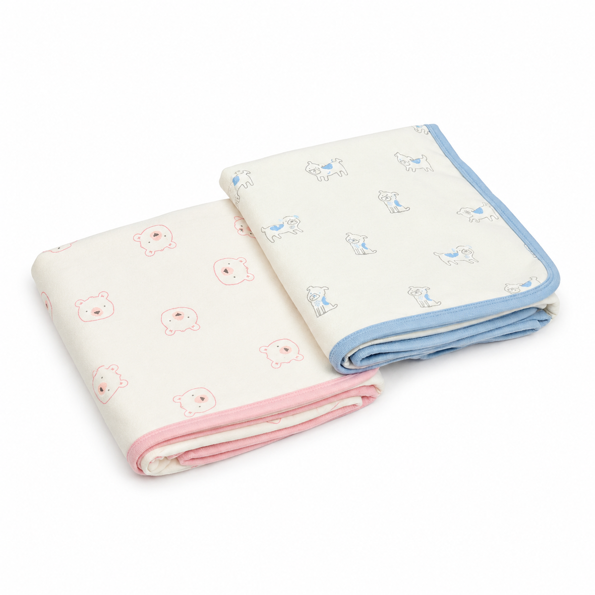 Junior Baby Wrapping Sheets 2-Pack, Bear & Dog