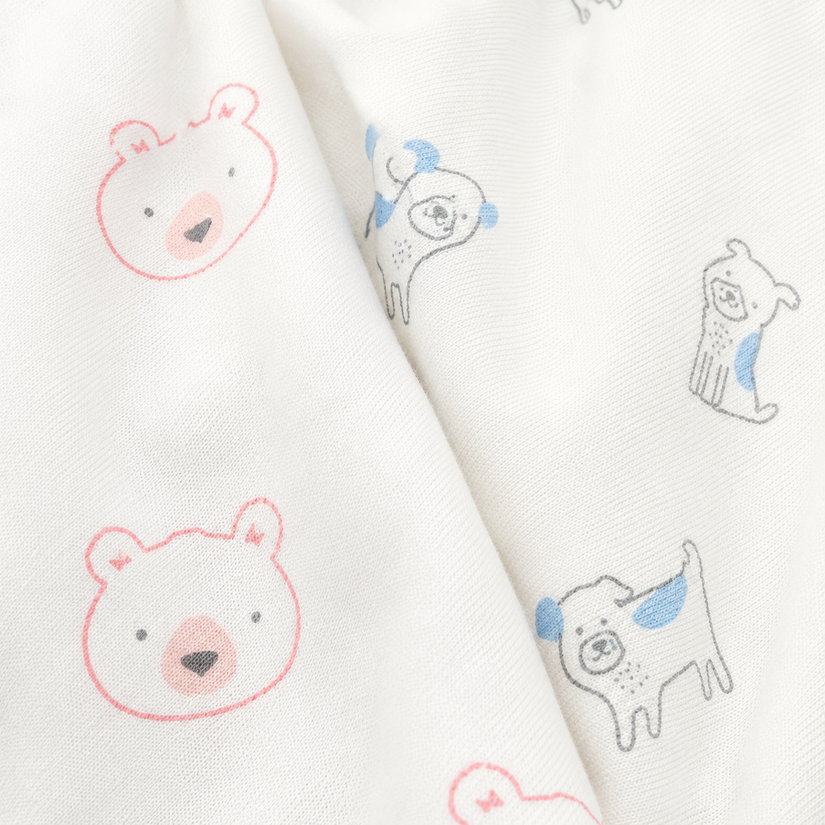 Junior Baby Wrapping Sheets 2-Pack, Bear & Dog