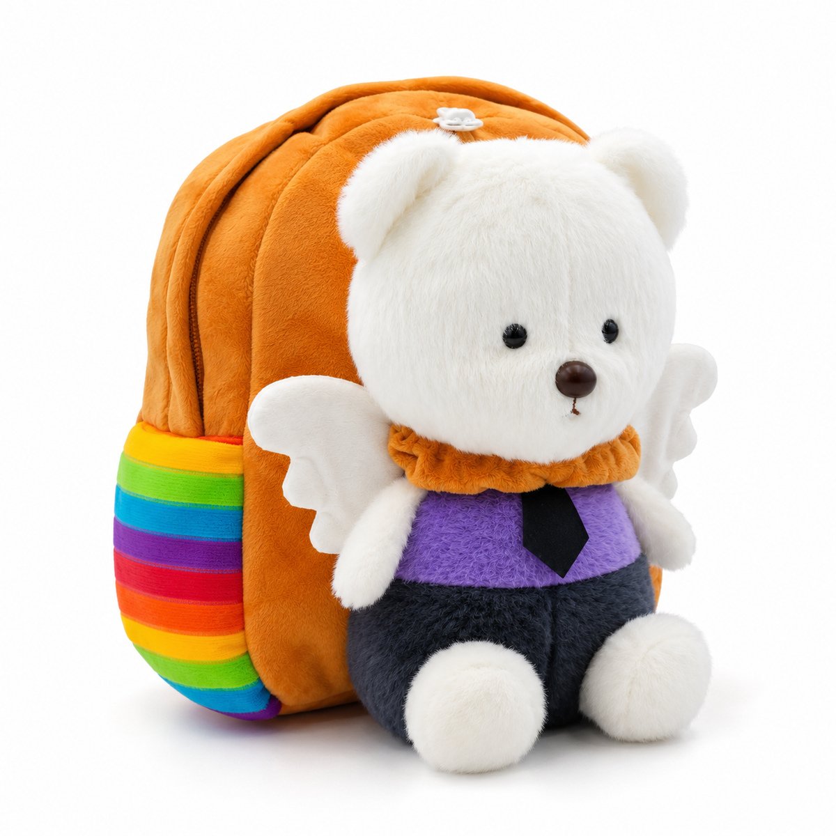Baby School Bag Cute Teddy Bear Fur Brown
