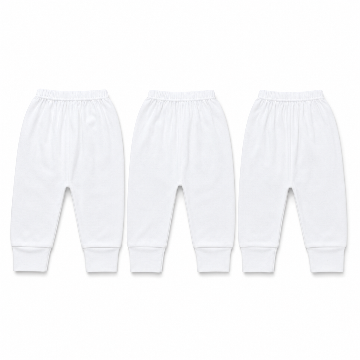 Baby Unisex White Cotton Pajama Pack of 3 Vehicle & Penguin Print