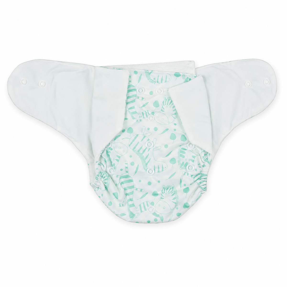 Baby Diaper Button Animal Printed Green