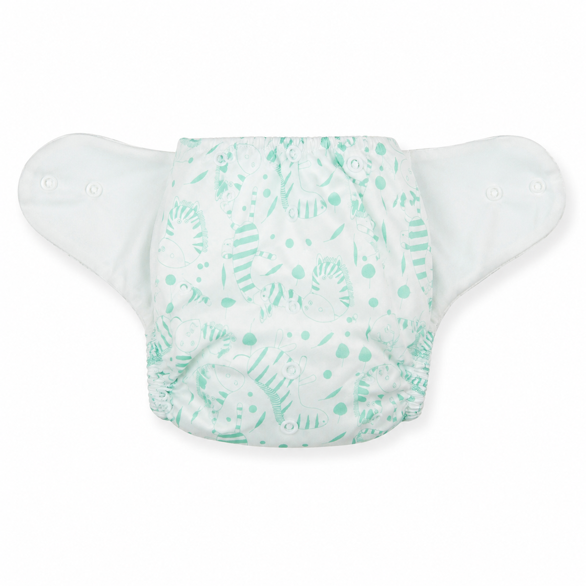 Baby Diaper Button Animal Printed Green