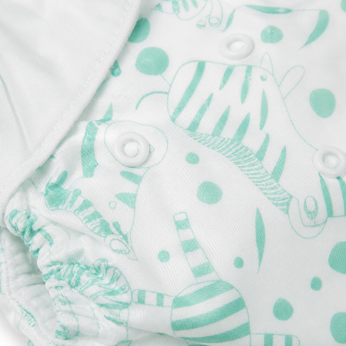 Baby Diaper Button Animal Printed Green