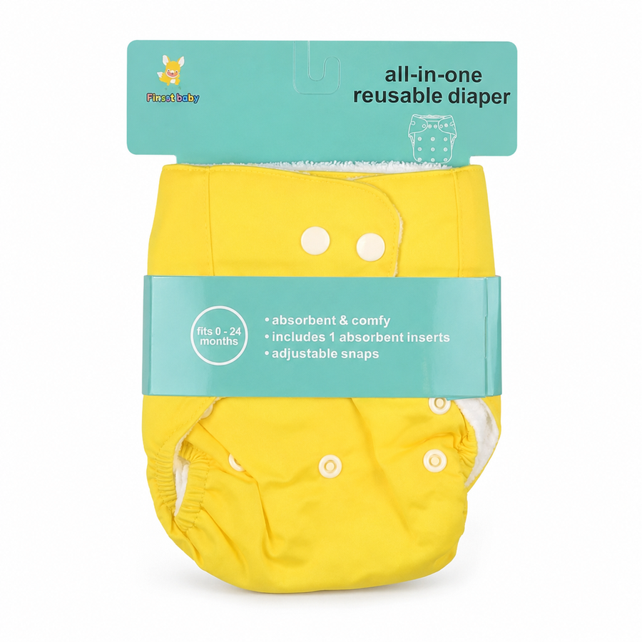 BABY DIAPER BUTTON YELLOW