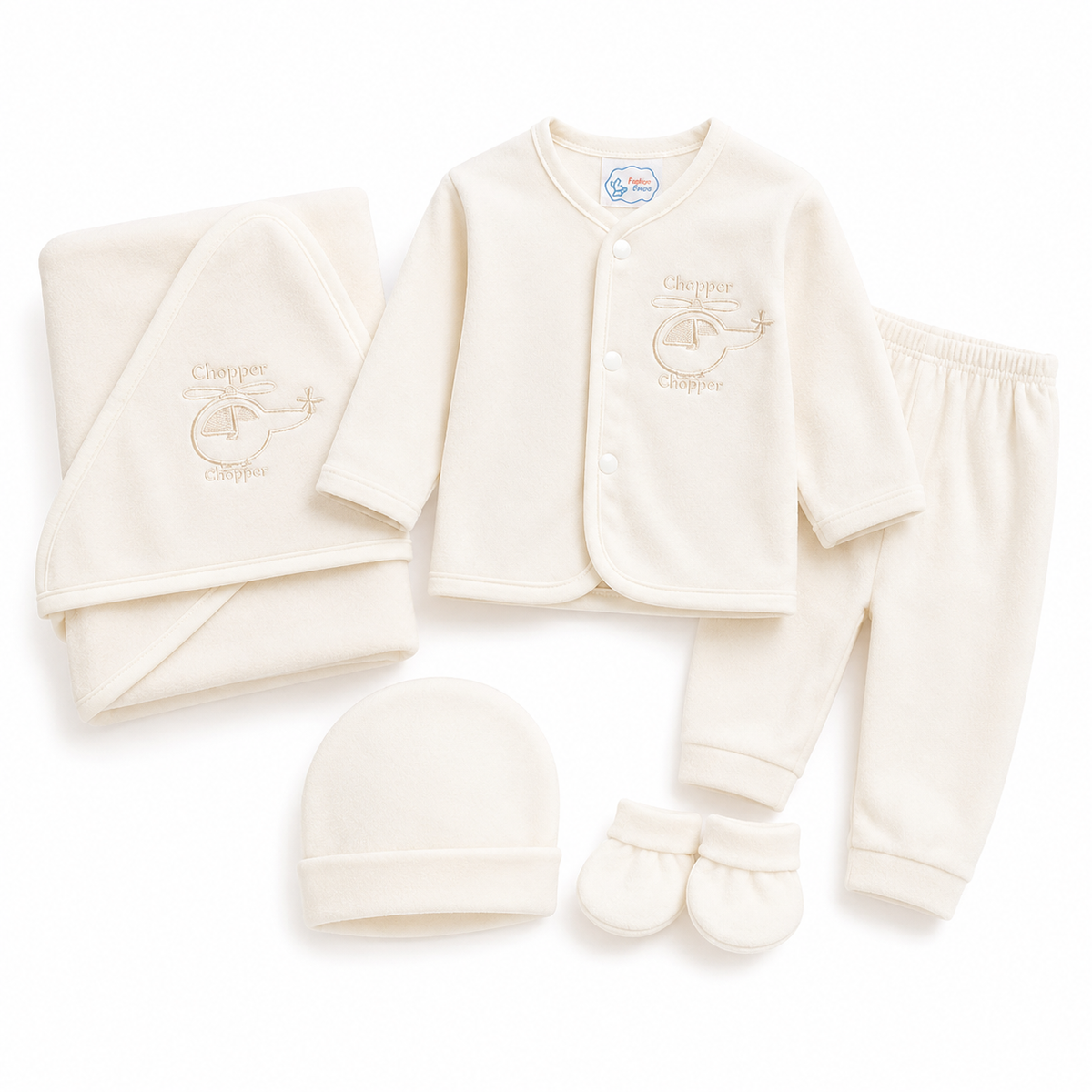 Baby Suit 5 Pieces Set White Color Kotrai Chopper