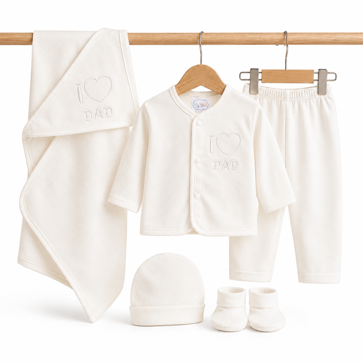 Baby Suit 5 Pieces Set White Color Kotrai I Love Dad