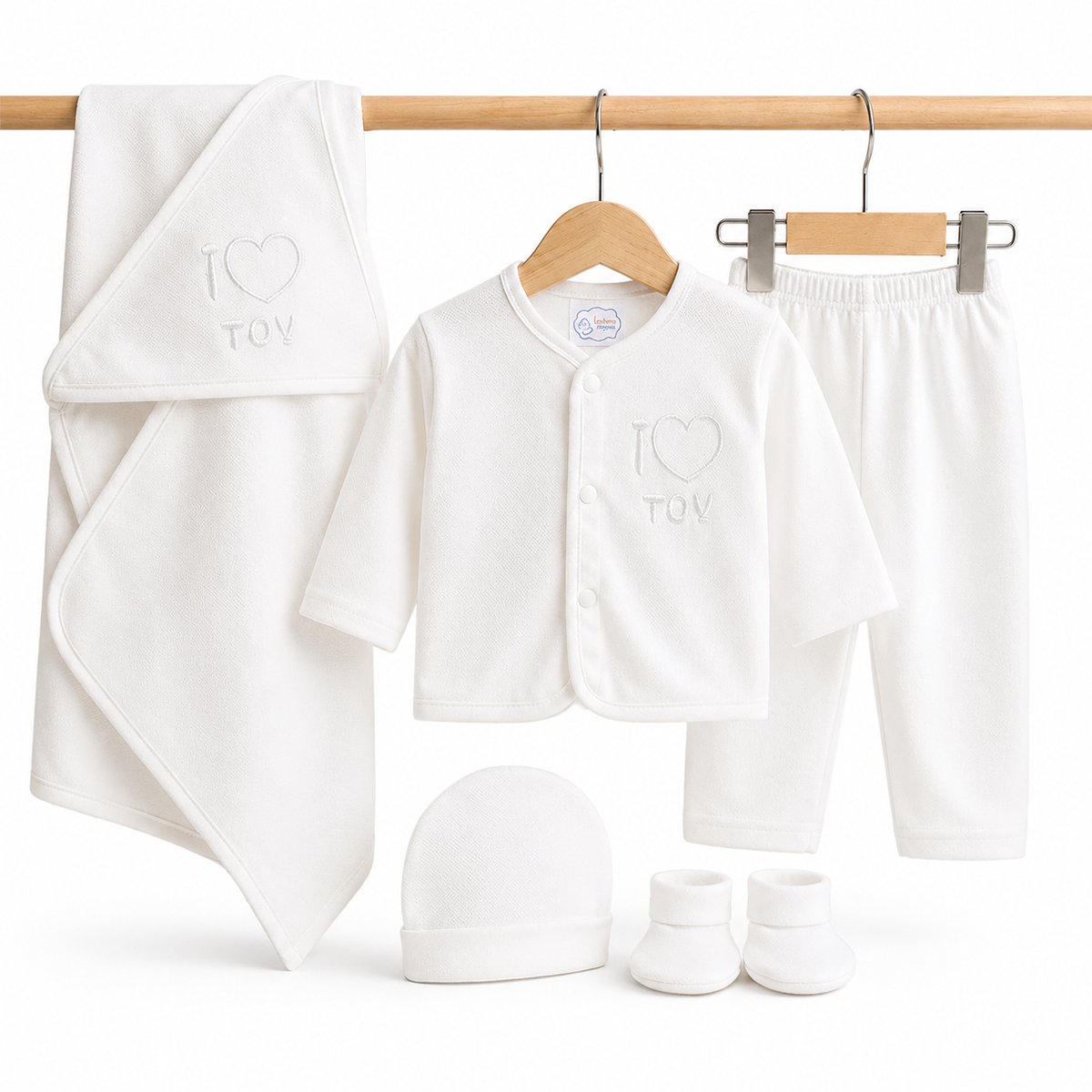 Baby Suit 5 Pieces Set White Color Kotrai I Love Toy