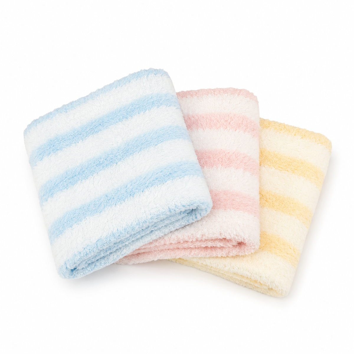Baby Face Towels 3-Pack, Pastel Ribbed – Little Blessingz