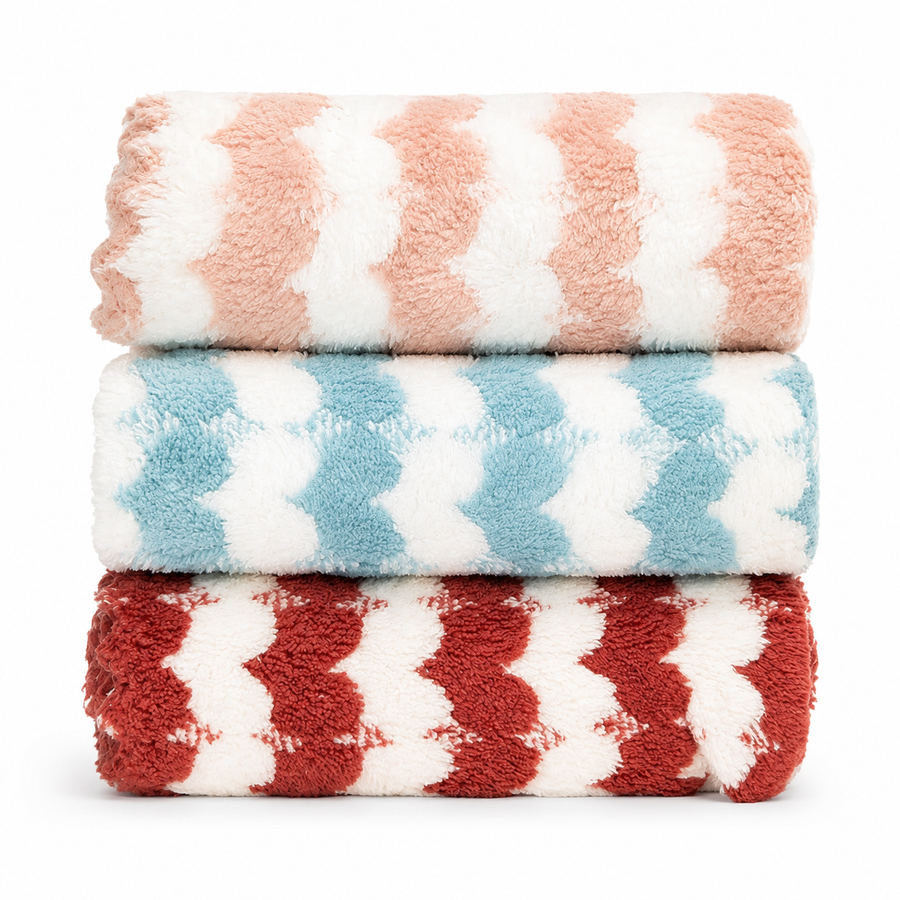 Baby Face Towels 3-Pack, Pink & Blue Clouds